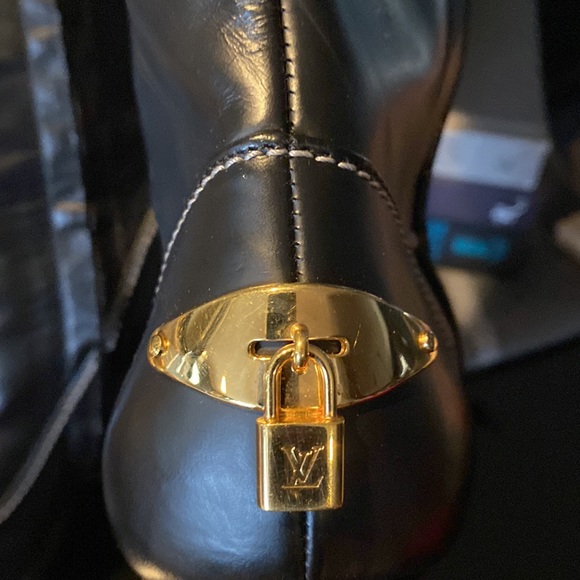 Authentic Louis Vuitton black Gold padlock boots - Picture 9 of 12
